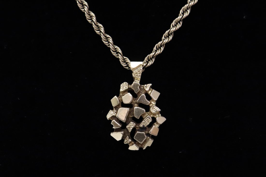 A heavy 14K rope necklace w/ a solid 14K nugget (1 of 11)