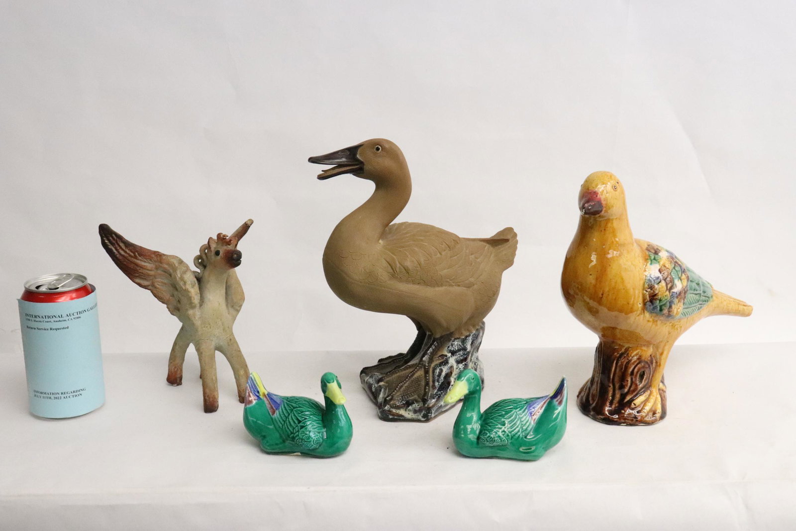 5 pieces Chinese earthenware sculpture of birds (1 of 10)