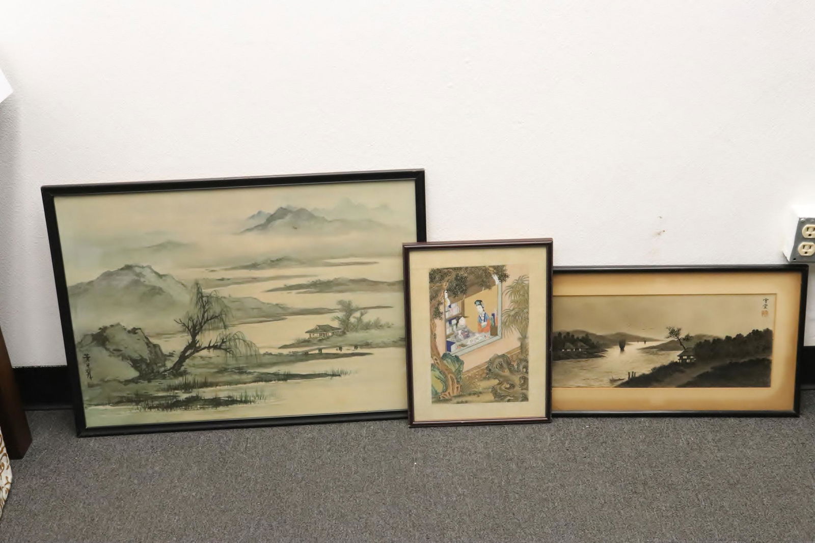 2 antique framed watercolors, and a framed print (1 of 11)