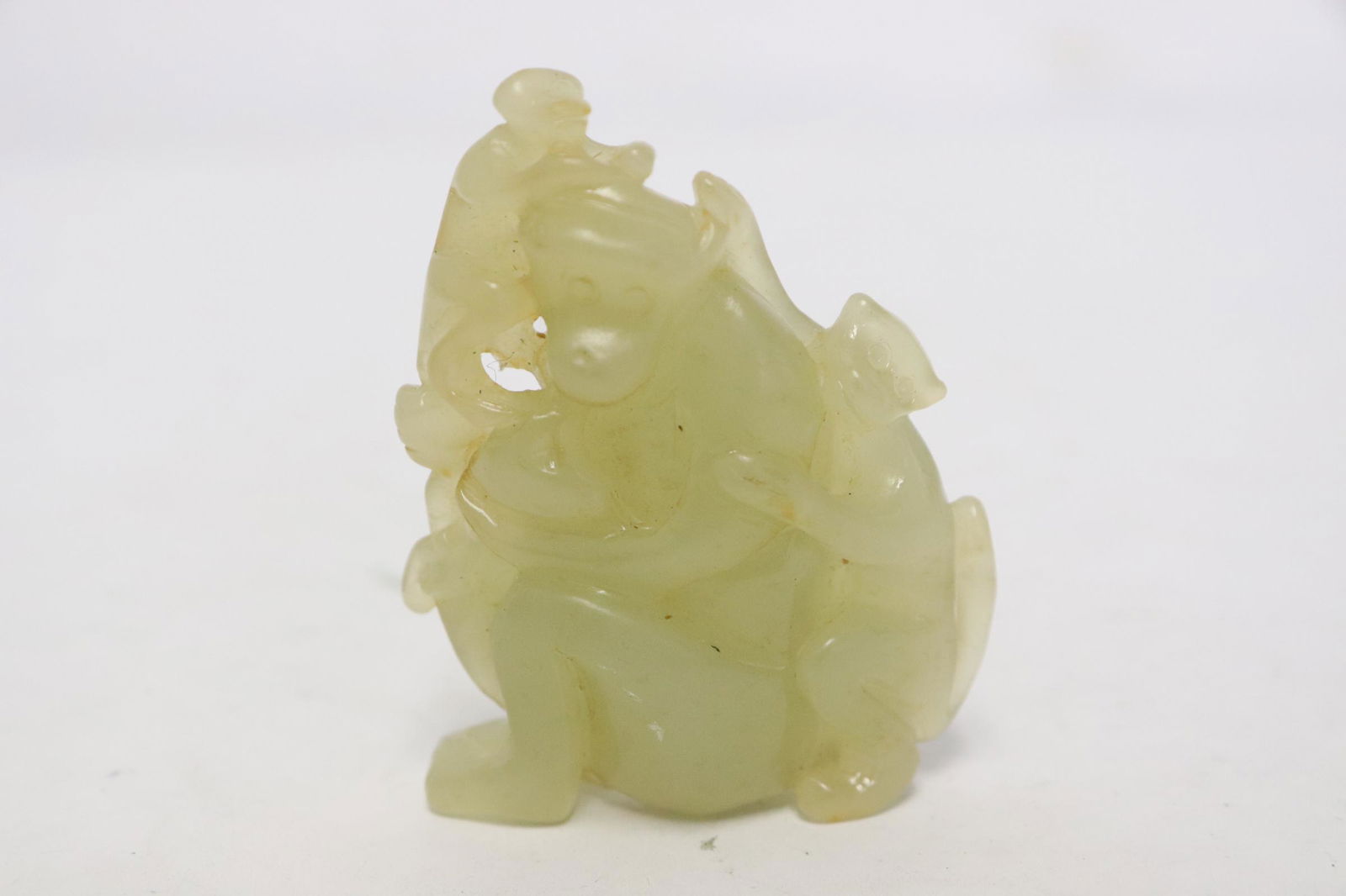 Fine celadon jade carved monkey group (1 of 9)