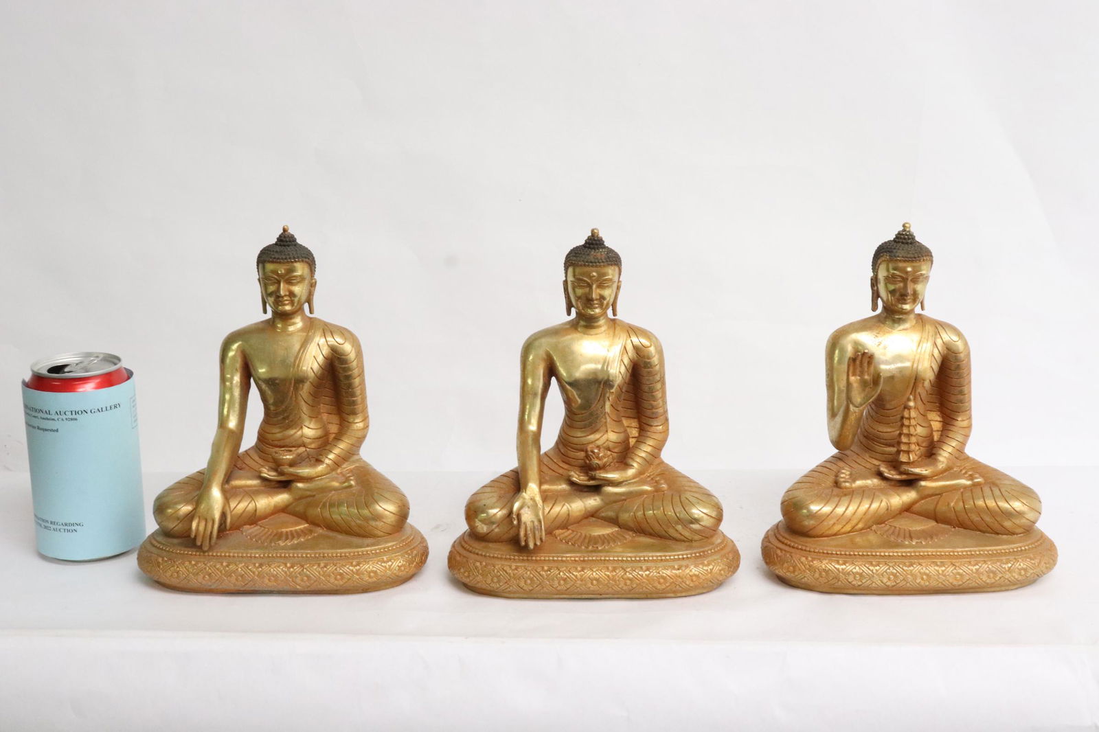 3 very fine Chinese gilt bronze sculpture of deity (1 of 11)