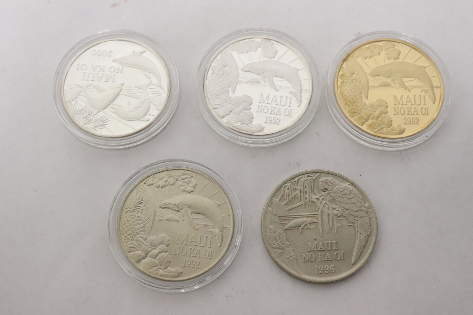 5 Maui trade dollars; 1992(3), 1996 and 2000: 5 Maui trade dollars; 1992(3), 1996 and 2000