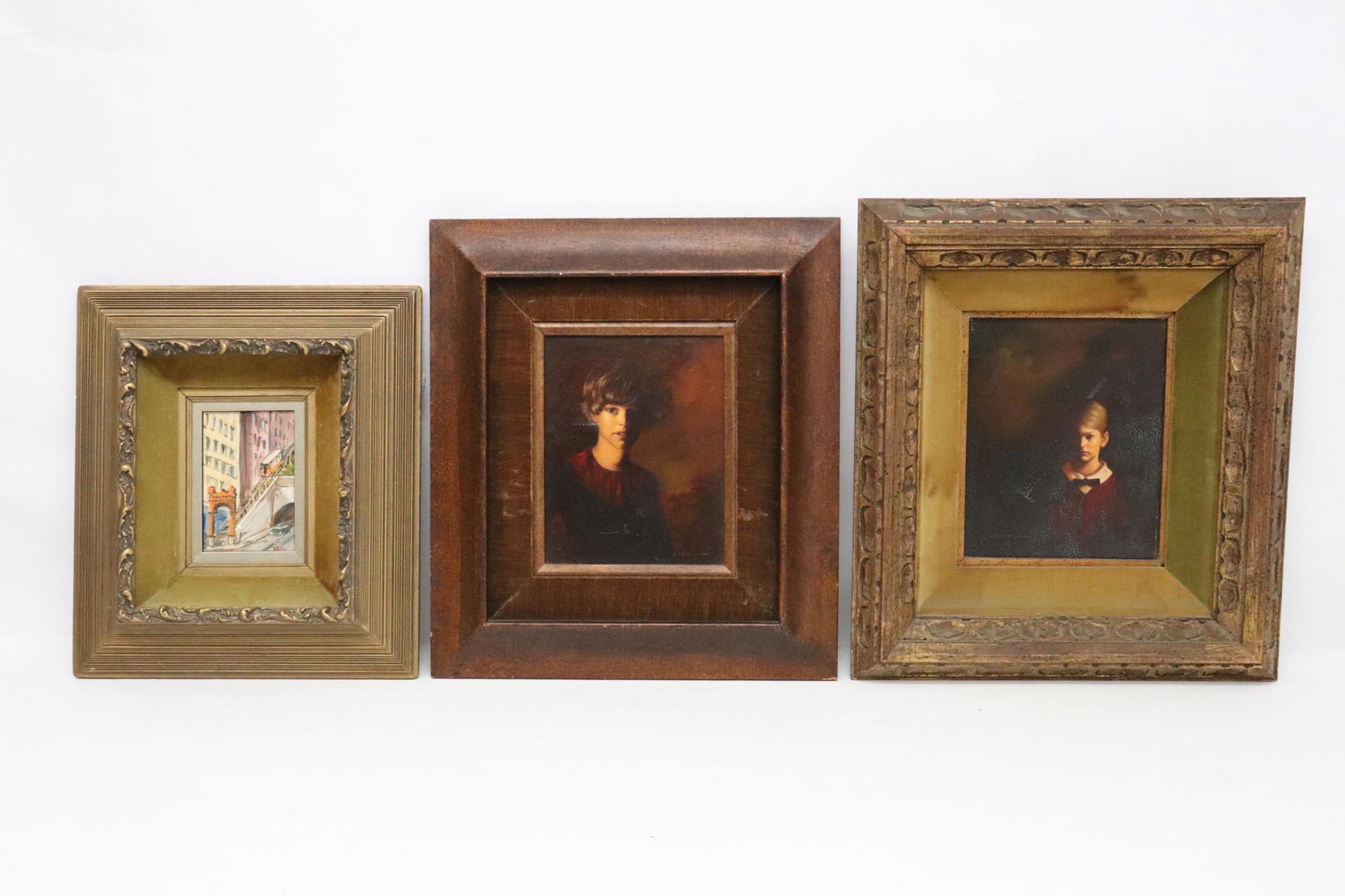 3 framed oil paintings, 2 signed Cotti (1 of 10)