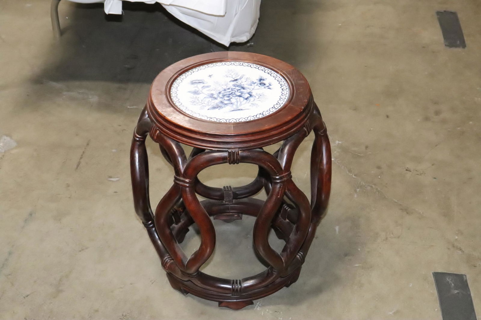 A rosewood drum stool with b&w porcelain top (1 of 11)