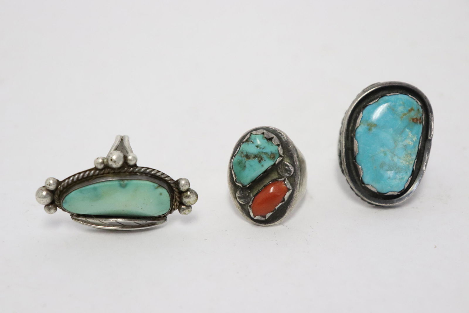 3 heavy native American silver rings (1 of 11)