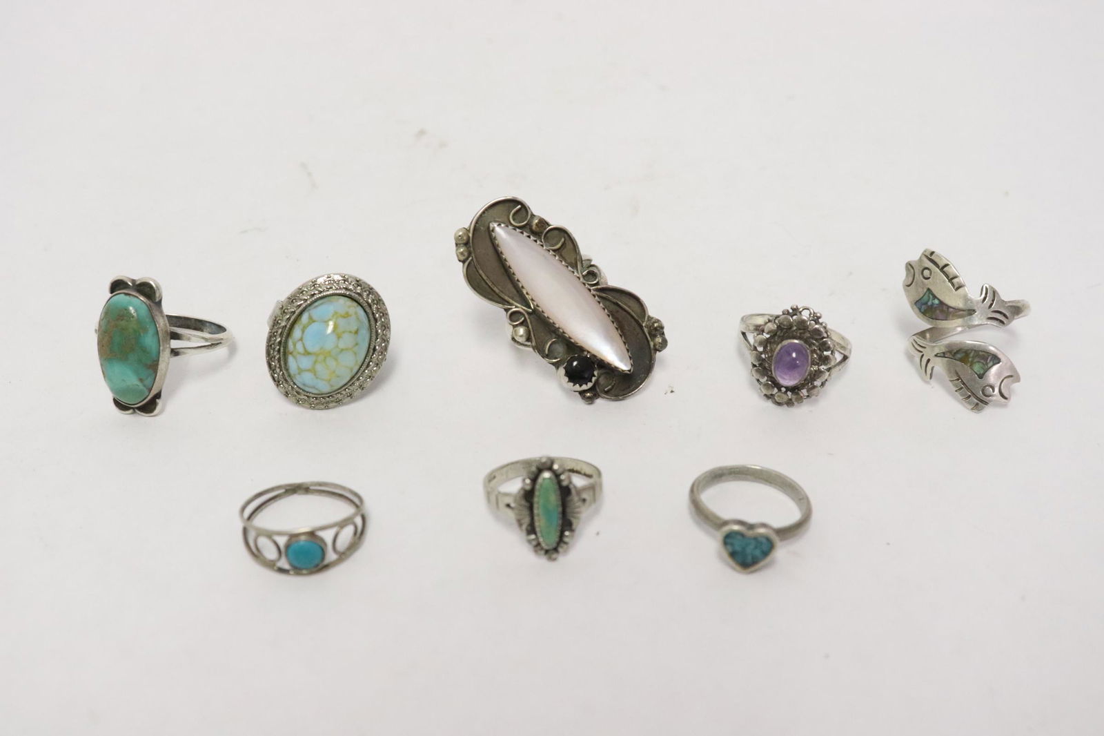8 Navajo silver rings (1 of 12)