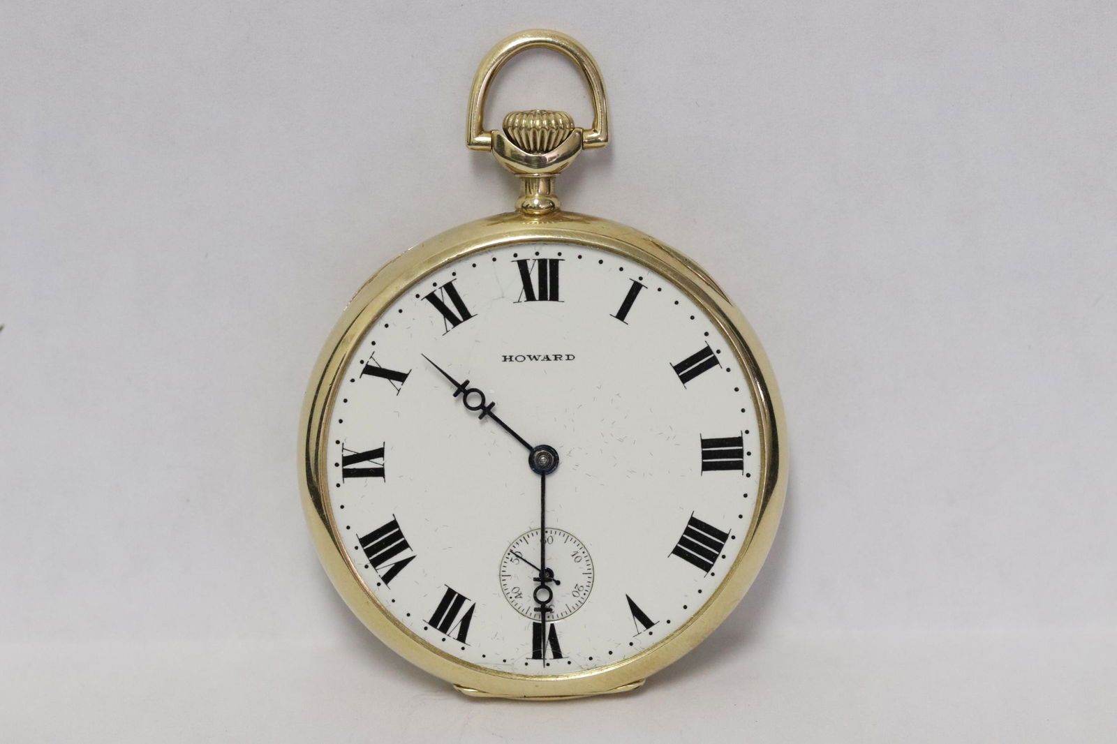 14K Howard pocket watch, the dust cover also 14K (1 of 11)