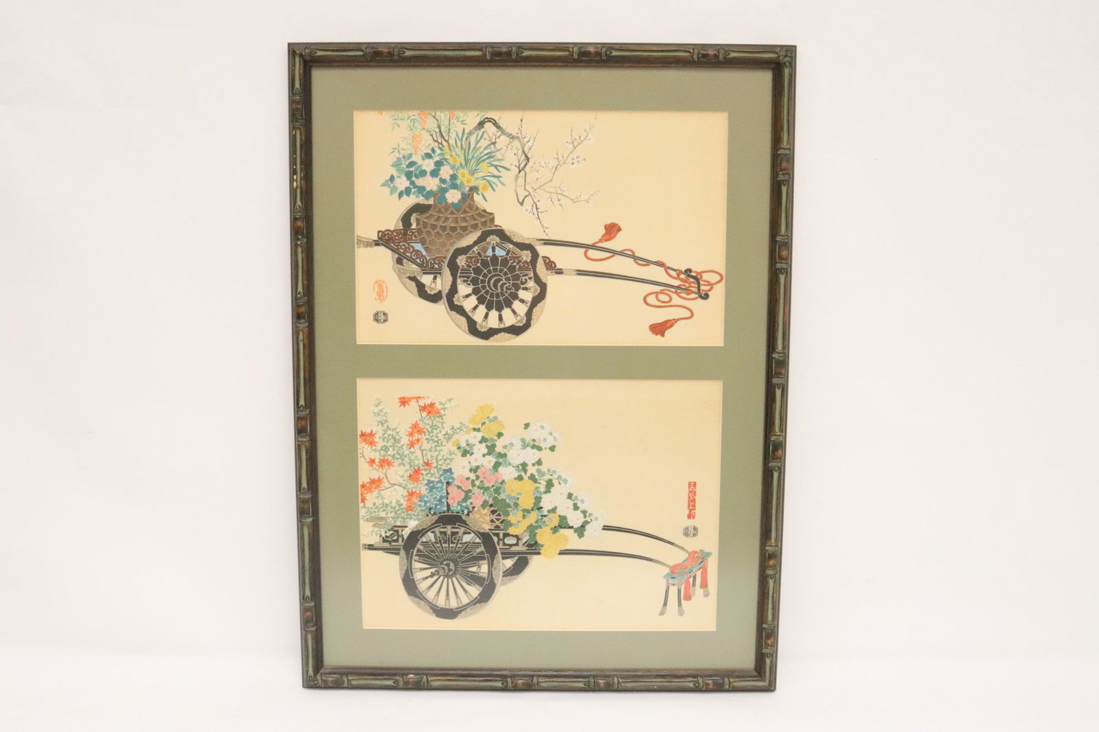 2 framed vintage Japanese woodblock prints (1 of 10)