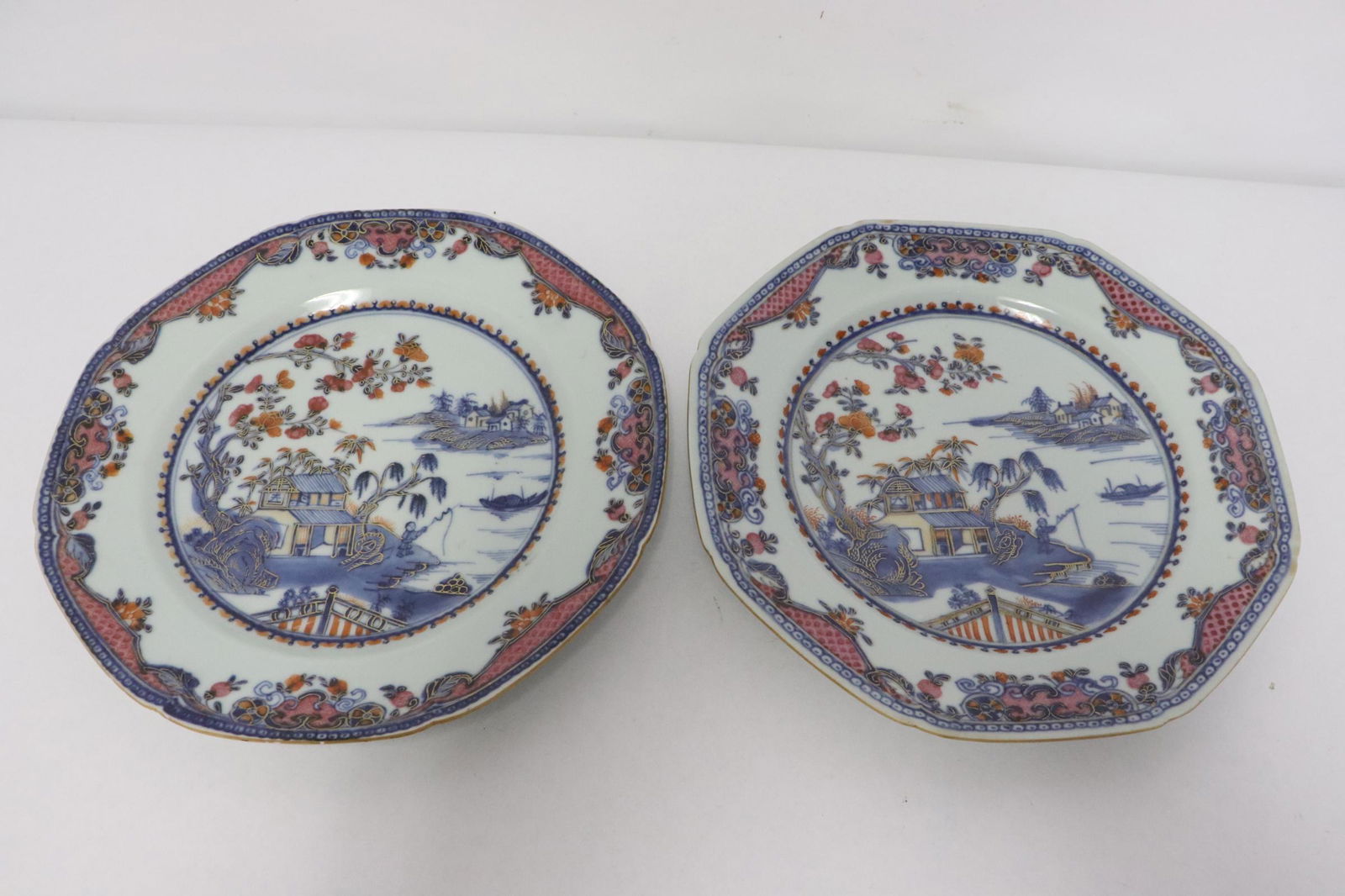 Pr Chinese 18th c.export wucai plates, Qianlong period (1 of 10)