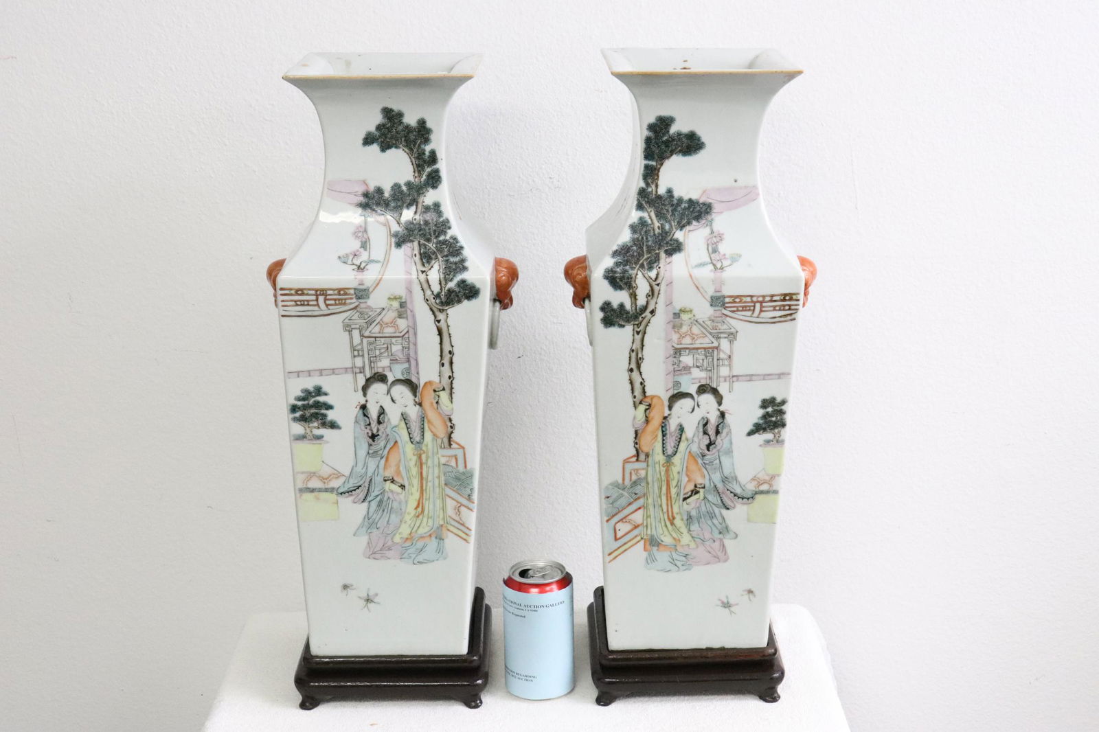 Pr antique lg porcelain vases, signed, Guangxu period (1 of 15)