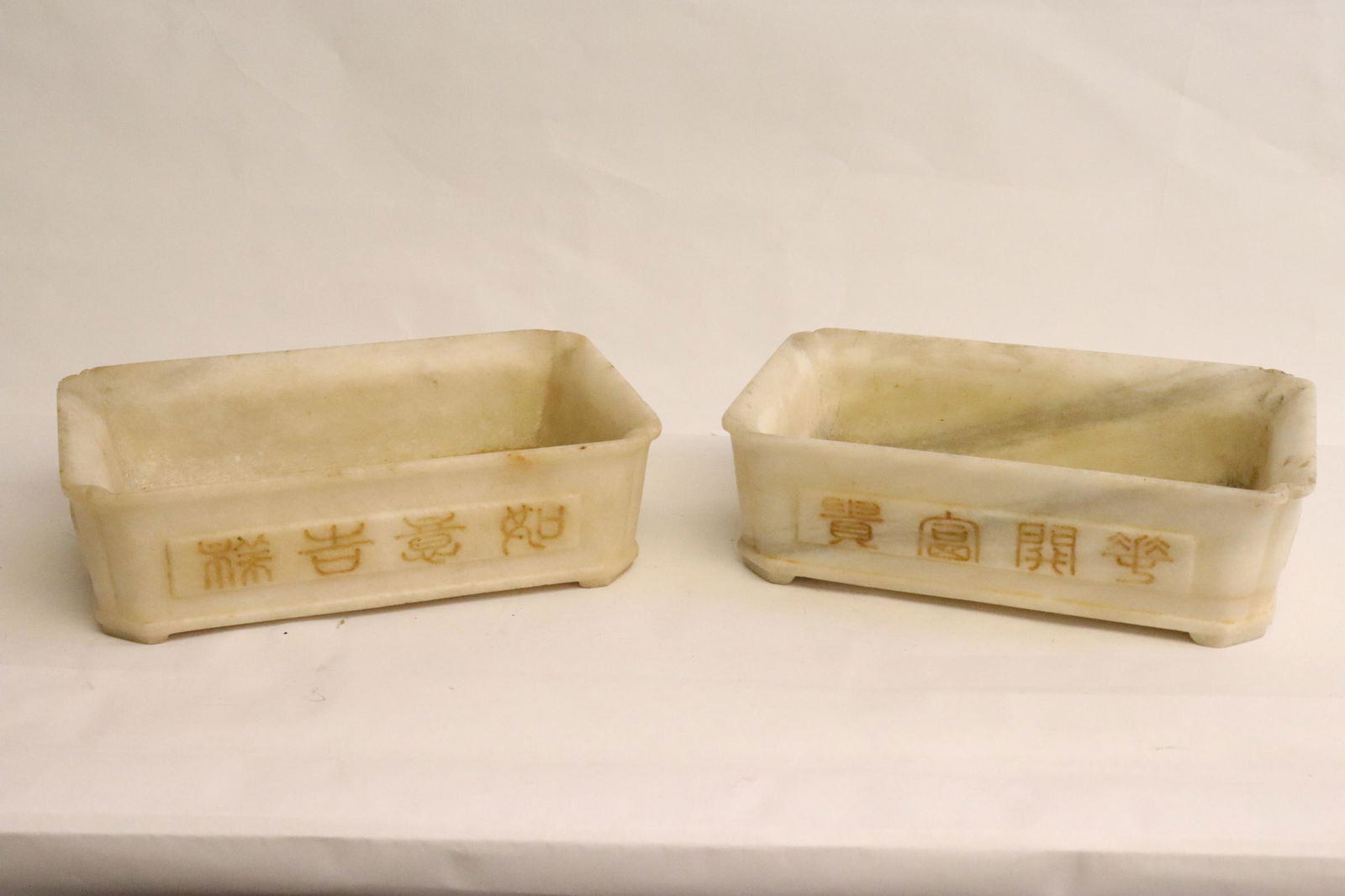 Pr Chinese antique stone carved bonsai planter (1 of 10)