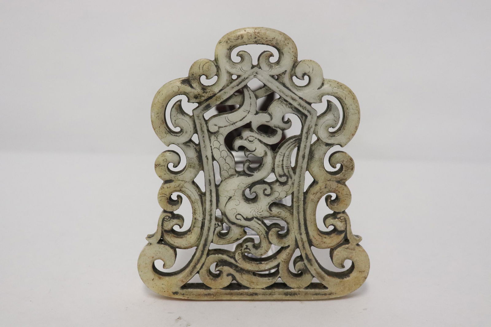 Chinese jade like stone carved ornament (1 of 8)