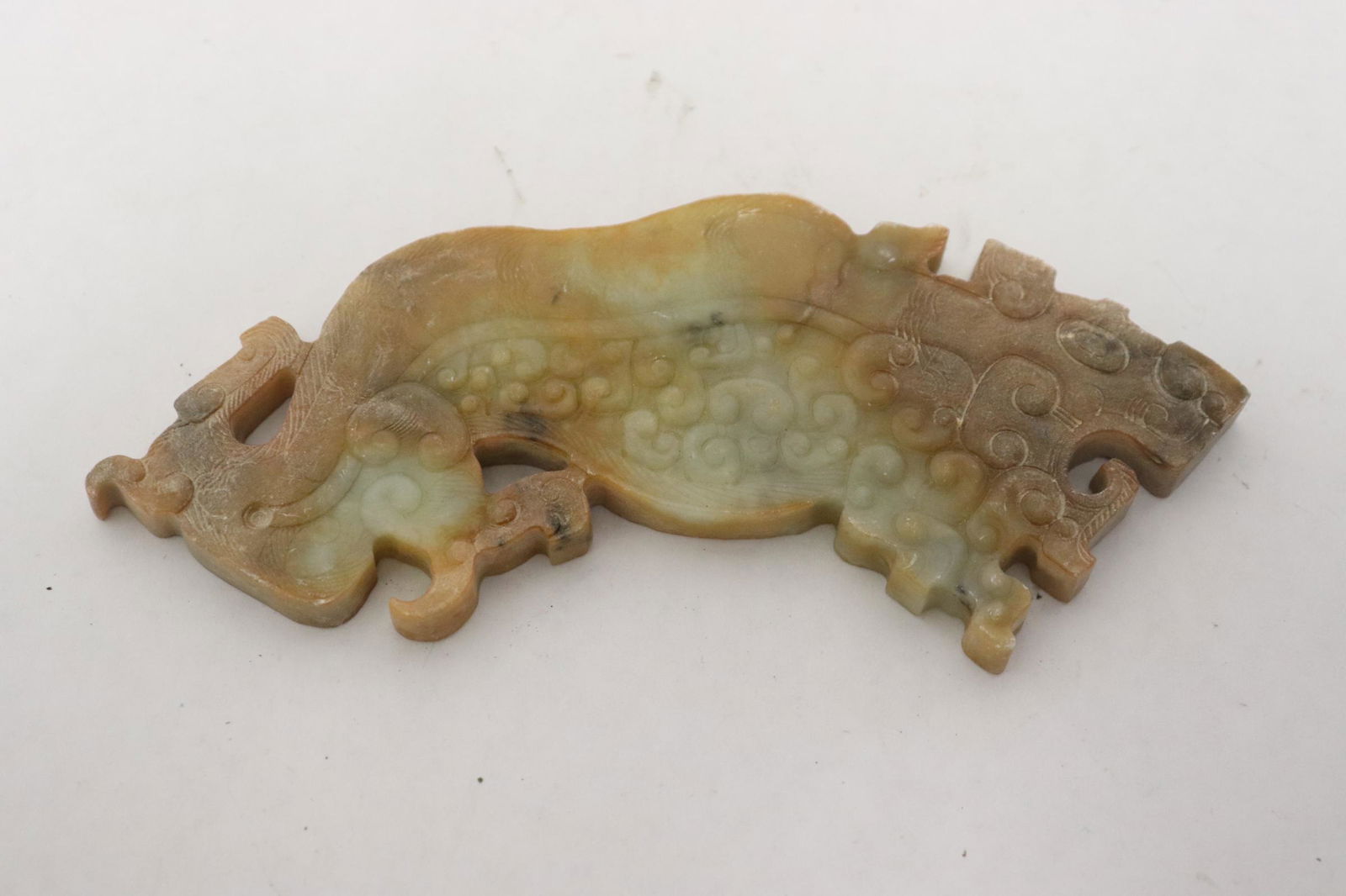 Chinese jade like stone carved plaque (1 of 10)