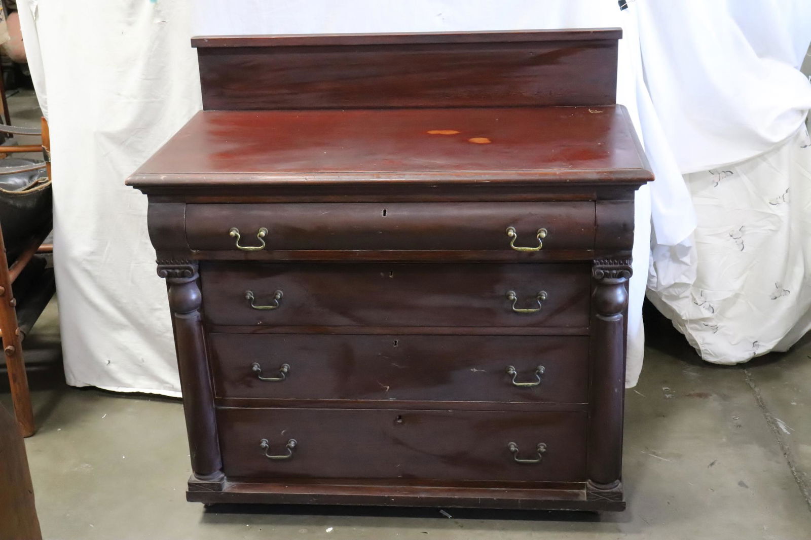 Period empire mahogany chest of drawers (1 of 10)