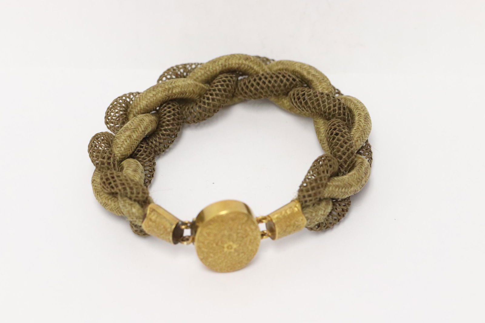 Victorian 14K rose gold hair mourning bracelet (1 of 10)