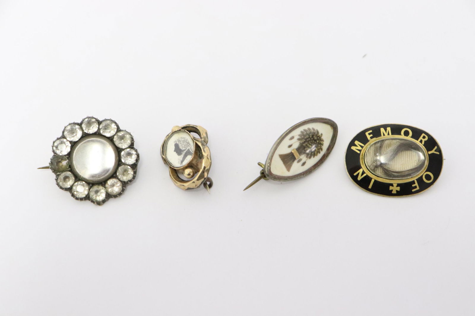4 Victorian gold filled hair mourning brooches (1 of 9)