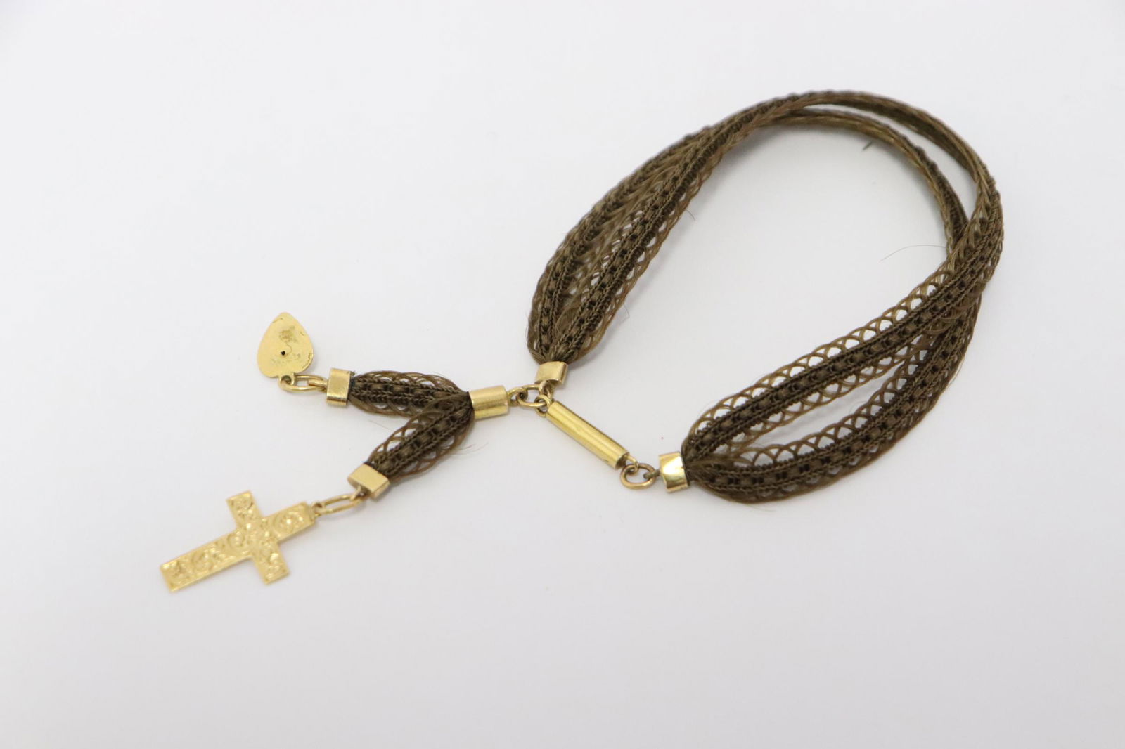 Victorian 14K hair mourning bracelet (1 of 9)