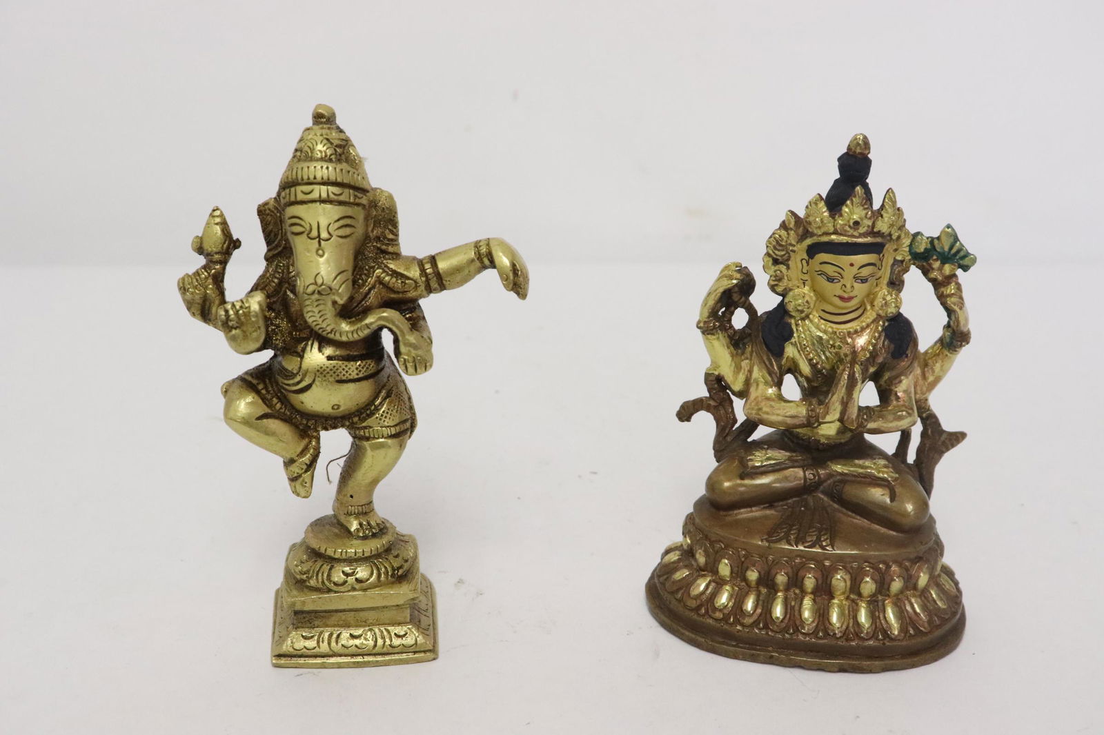 2 Chinese/ Tibetan bronze sculpture of deities (1 of 10)