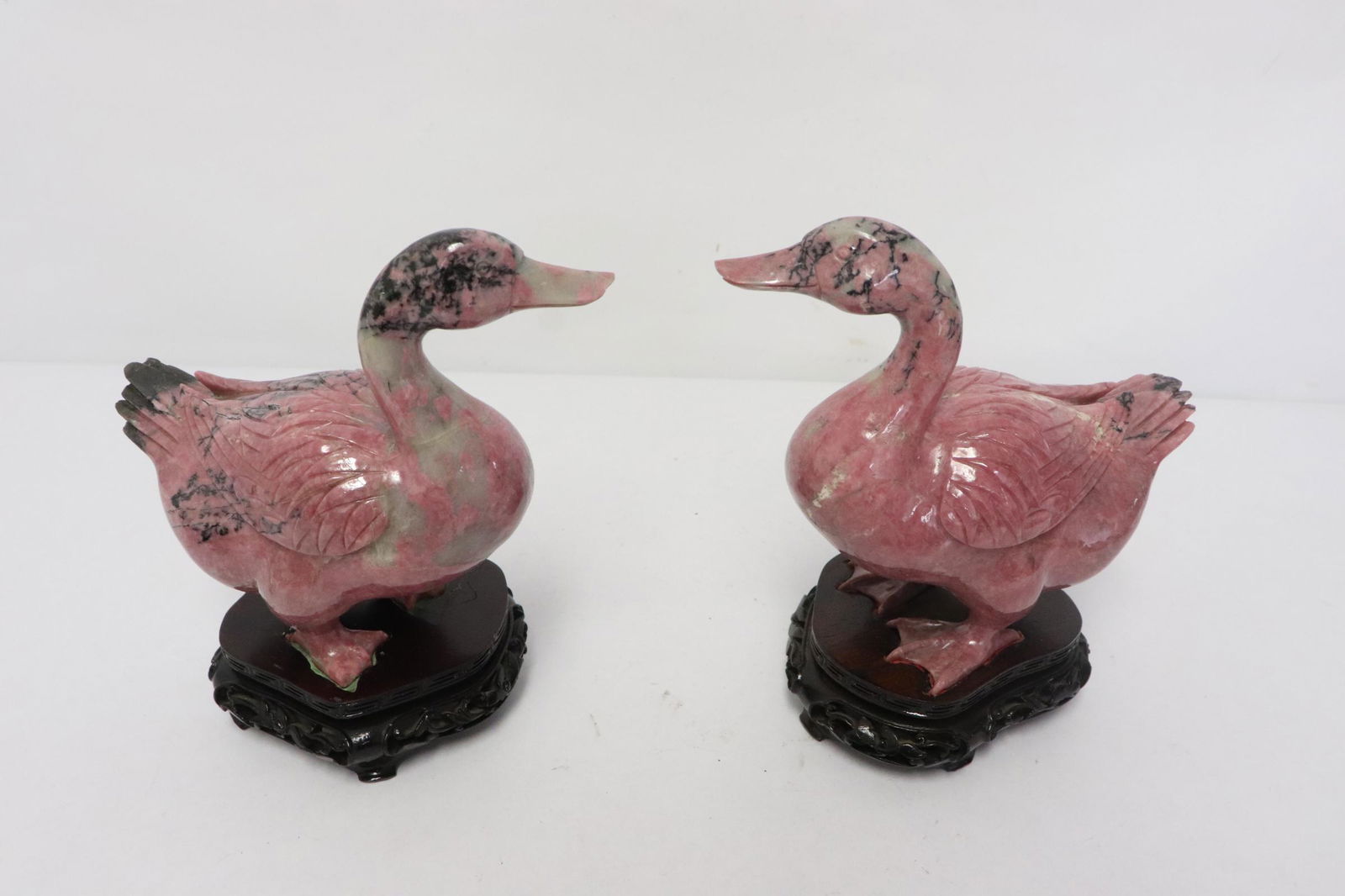 Pair Chinese stone carved ducks (1 of 10)