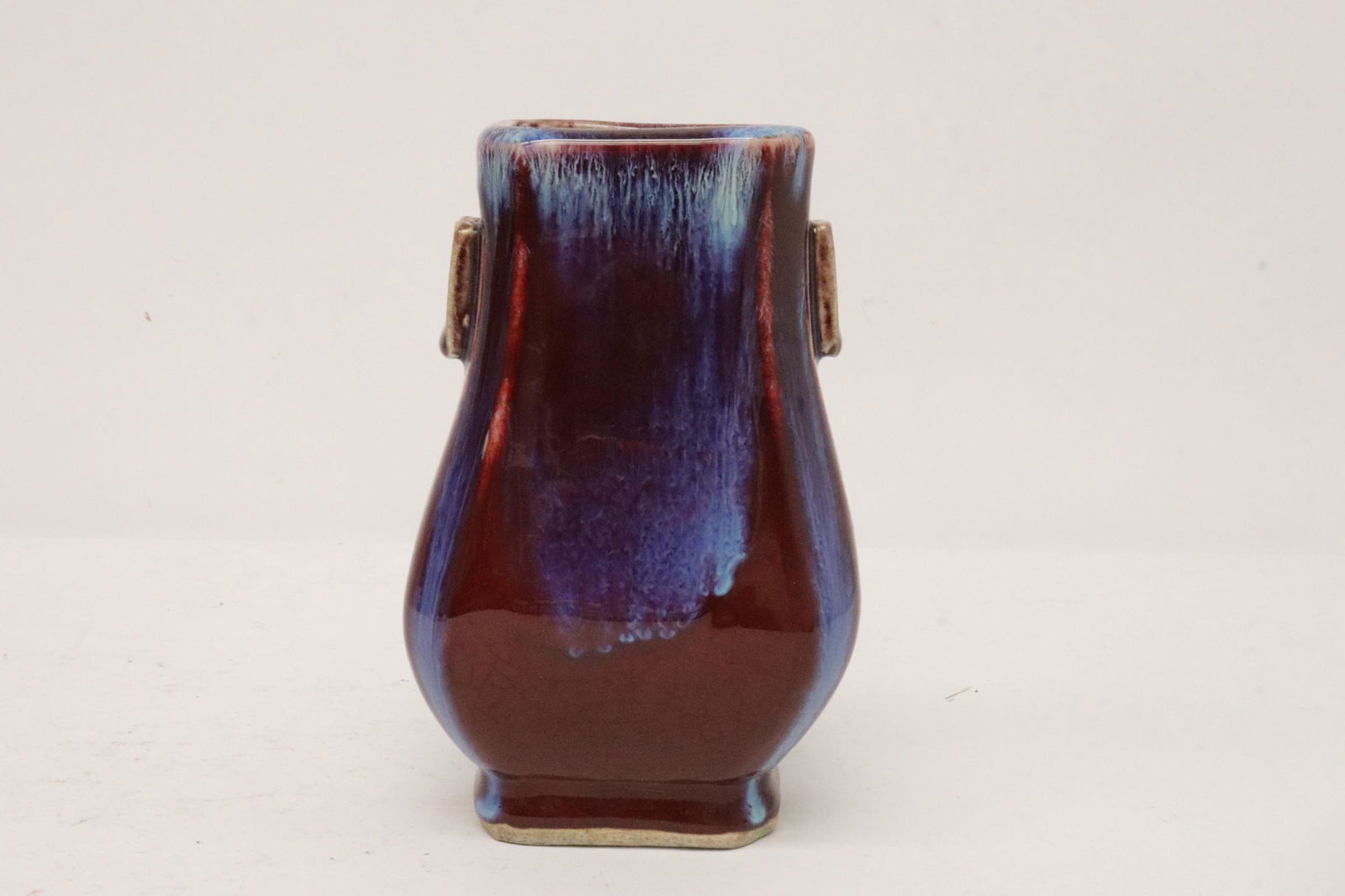 Chinese red glazed porcelain square vase (1 of 10)