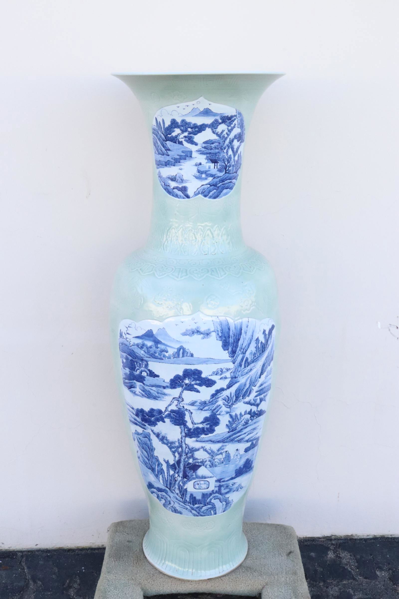A massive Chinese celadon porcelain vase (1 of 13)