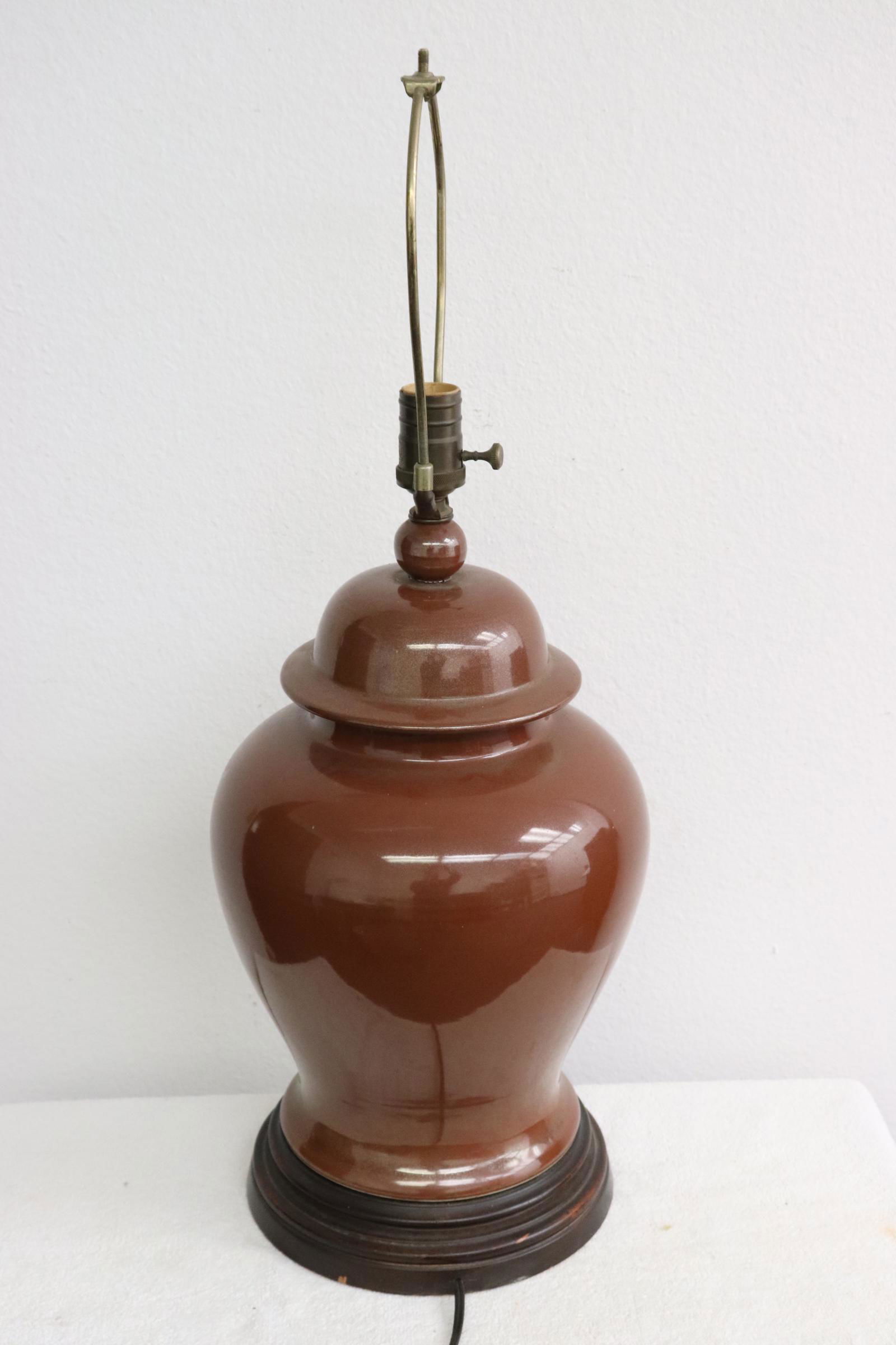 Antique Chinese covered jar, made as lamp (1 of 7)