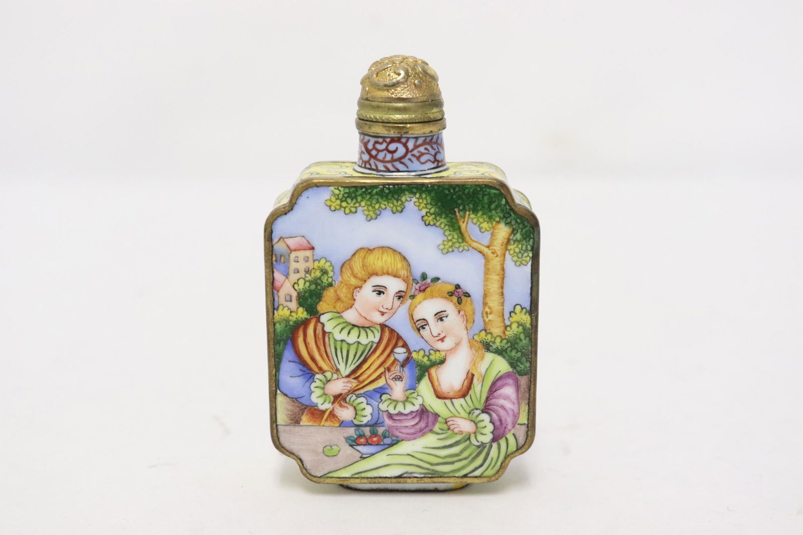 Enamel on bronze/ copper snuff bottle (1 of 9)