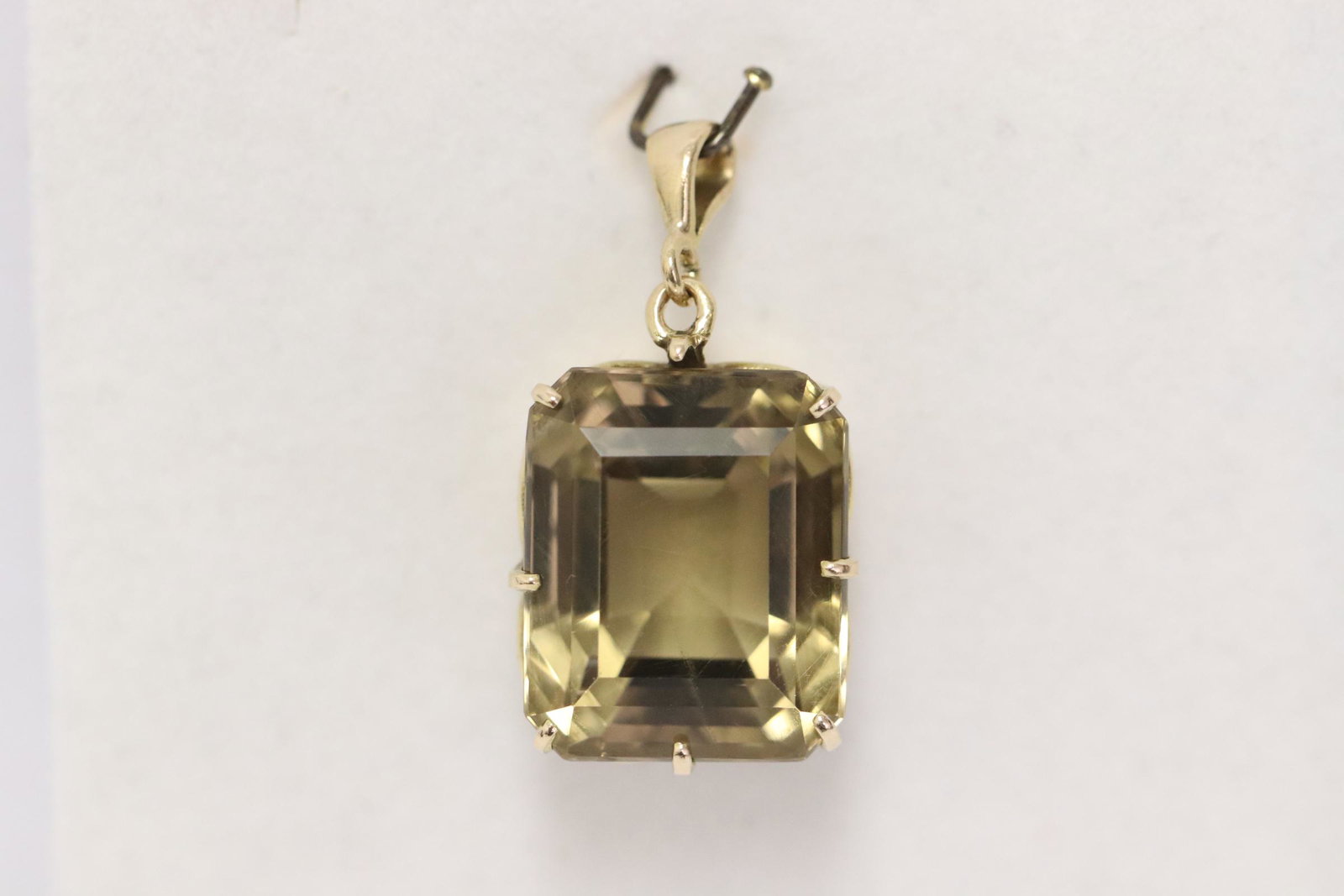 14K Y/G pendant set with one step cut citrine (1 of 10)