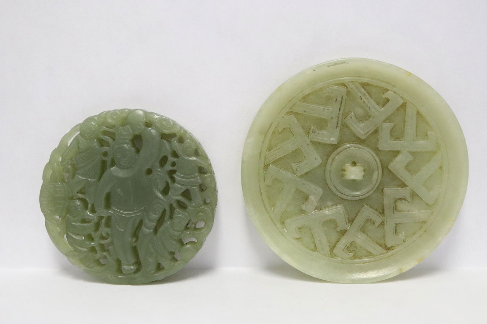 2 celadon jade carved ornaments (1 of 9)