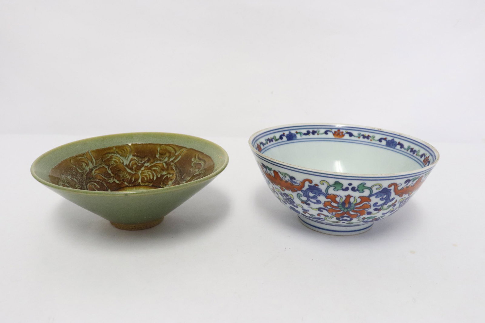 A Song style bowl and a wucai porcelain bowl (1 of 11)