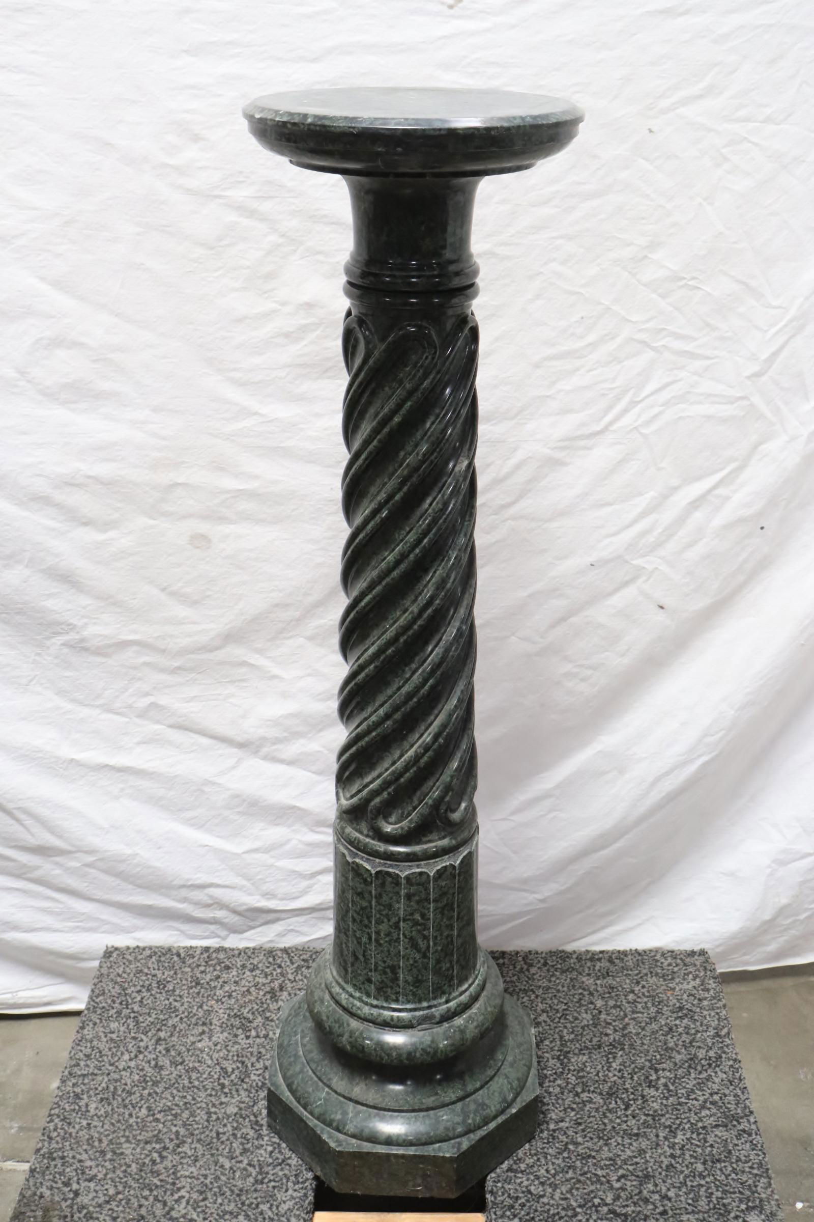A green marble pedestal stand (1 of 9)