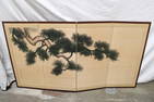 Japanese 4-panel screen with watercolor
