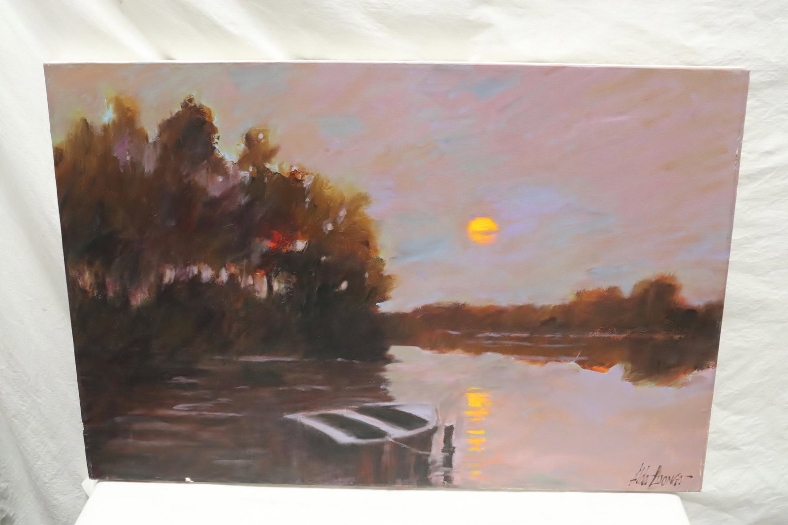 O/c "Sunset at the river bank" by Aldo Luongo (1 of 10)