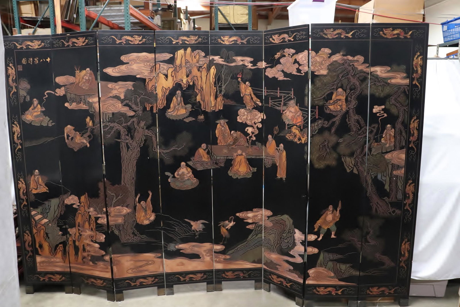 early 20th c. coromandel 8-panel room divider (1 of 15)