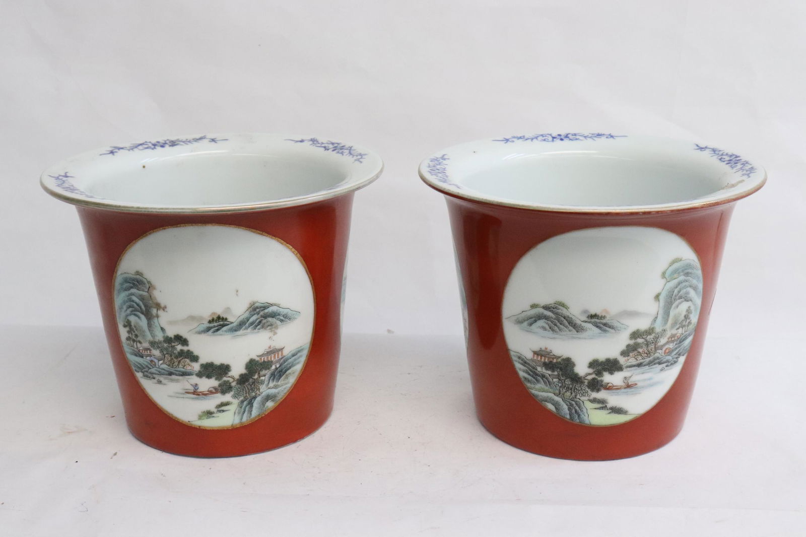Pair Chinese 19th/20th c. porcelain planter (1 of 7)