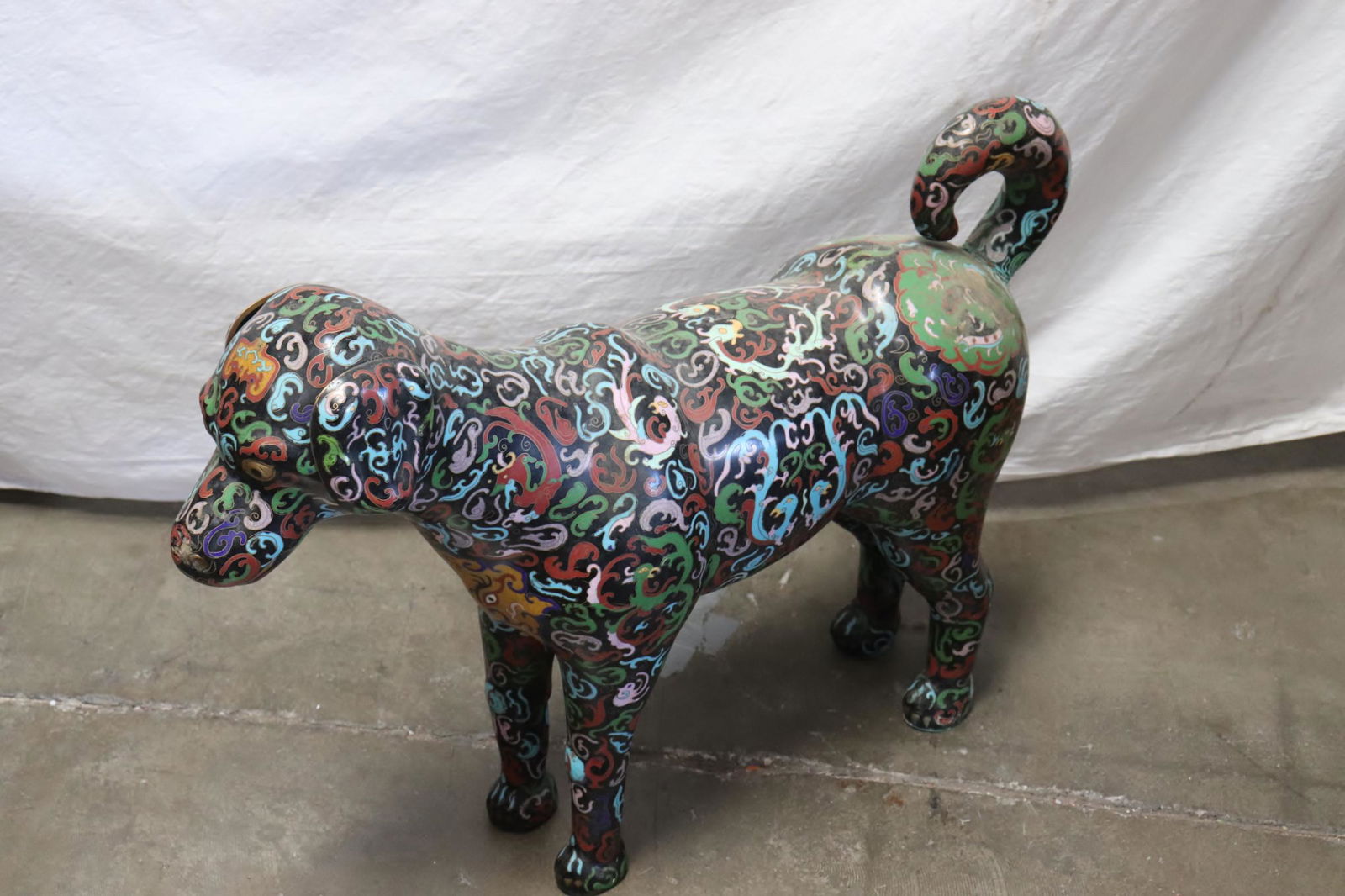 19th/20th c. large Chinese cloisonne dog (1 of 11)