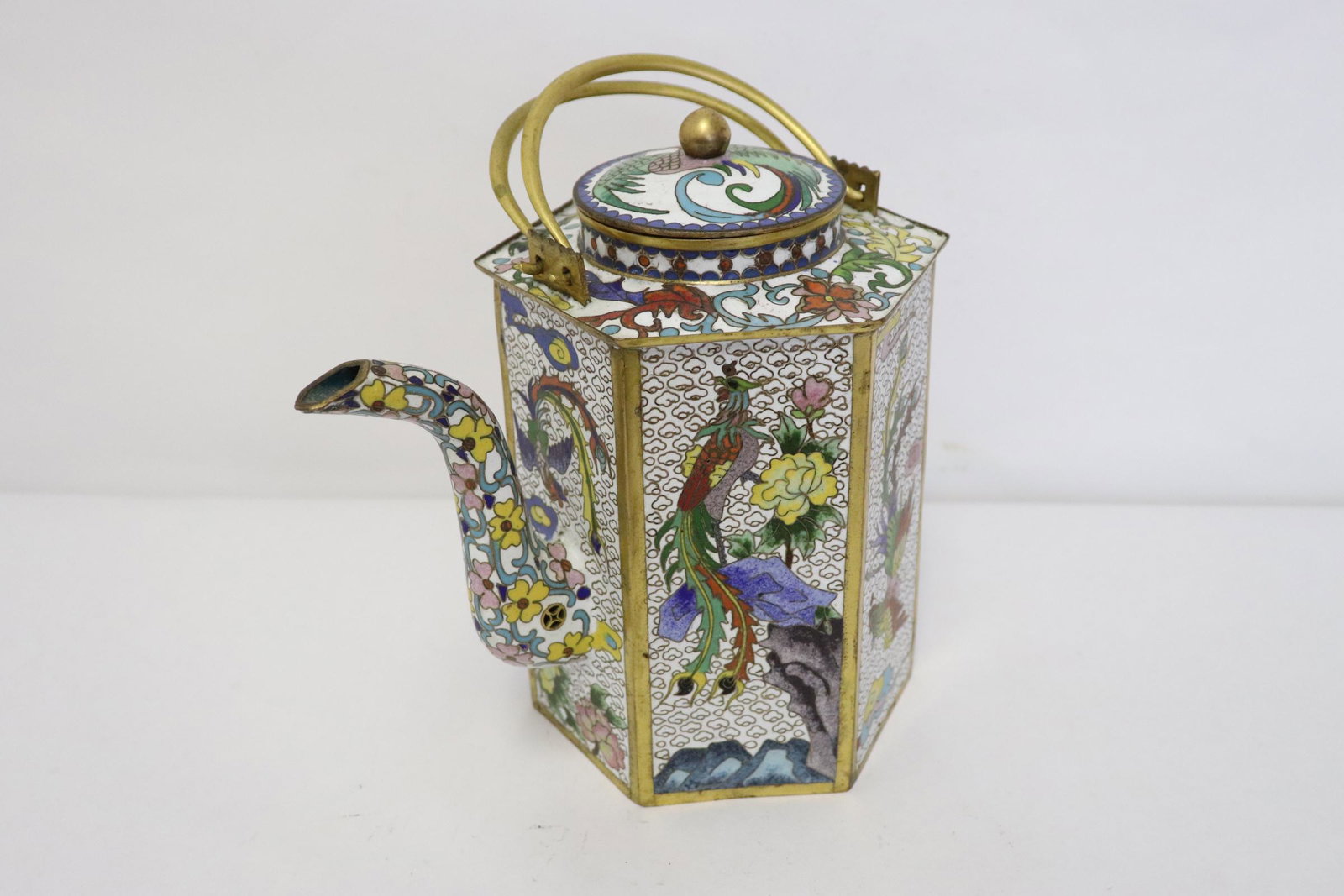 Chinese large cloisonne teapot (1 of 9)
