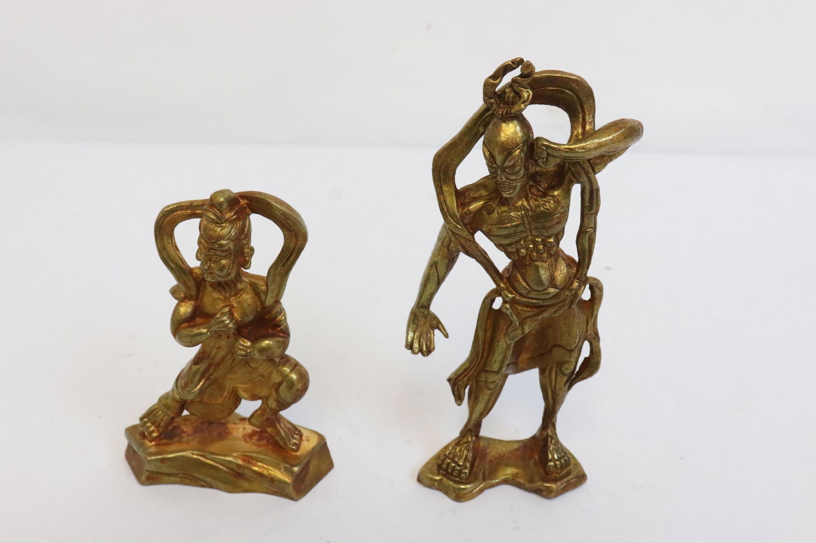 2 Chinese gilt bronze deities (1 of 10)