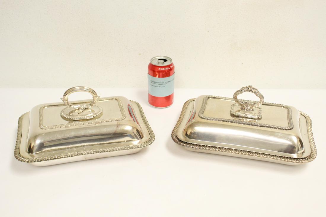 2 early 20th c. silverplate covered meat servers (1 of 9)