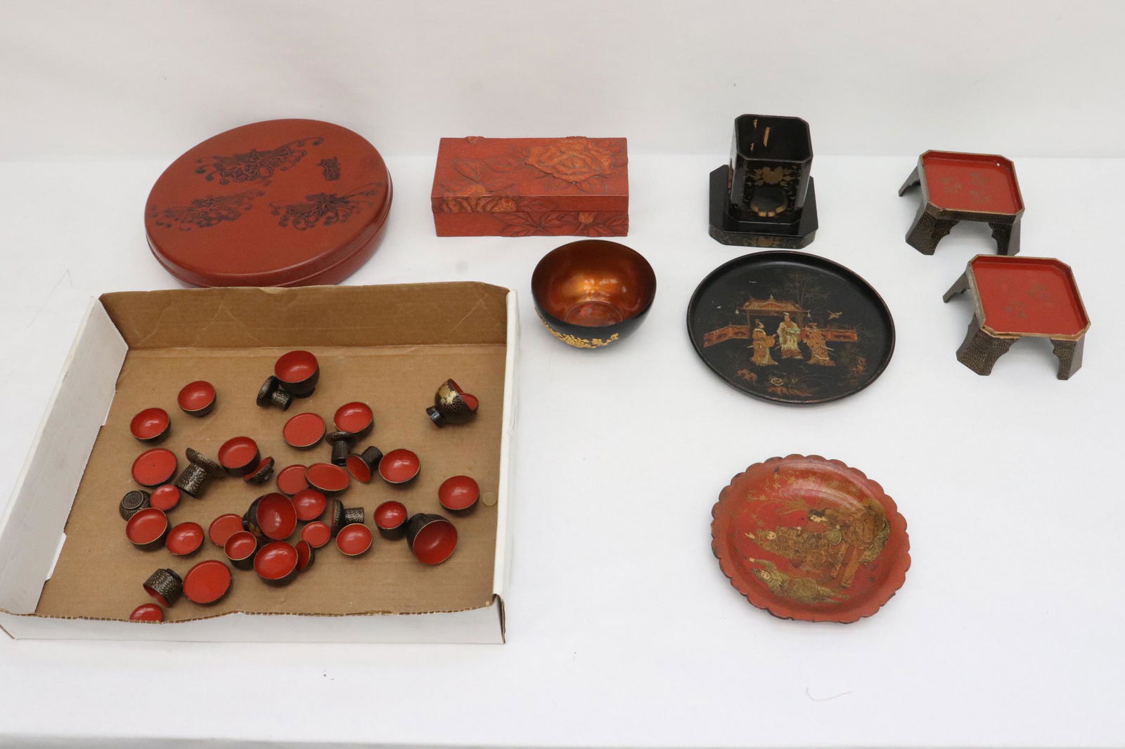 Large lot of Japanese lacquer ware (1 of 10)