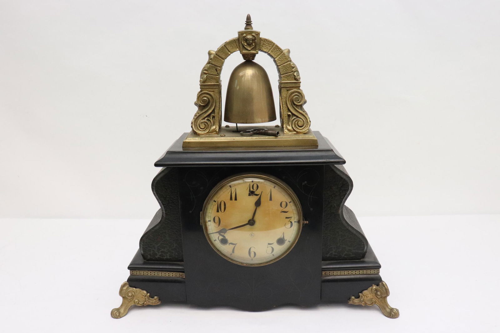 A fancy Gilbert table clock with bell on top (1 of 10)