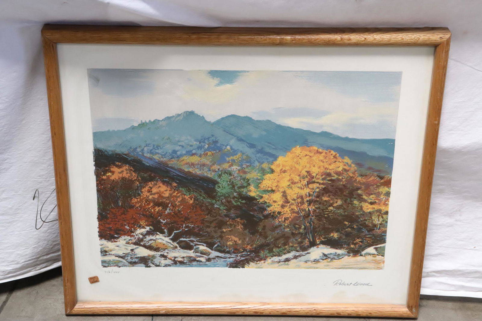 Lithograph in color by Robert Wood, signed: Lithograph in color by Robert Wood, pencil signed on lower right, ed. 456/1000, 19.3"x23.6"