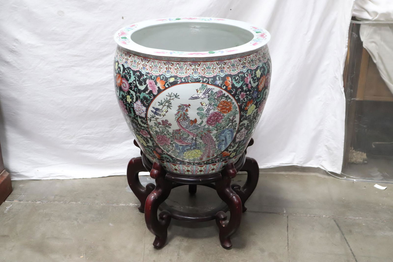A massive Chinese porcelain planter with stand (1 of 10)