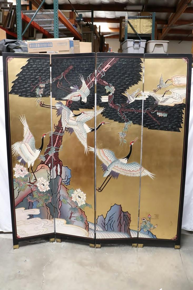 Chinese vintage 4-panel coromandel divider (1 of 10)
