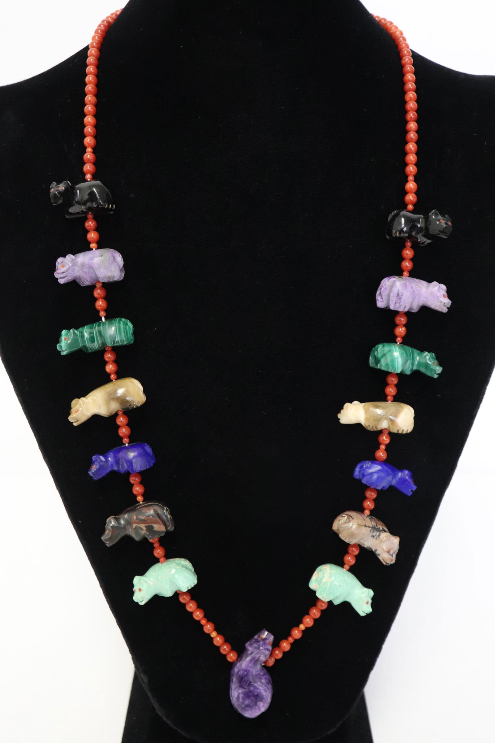 necklace w/ Zuni fetish animals by Ray Tsethlikai & Dinah Gasper (1 of 12)