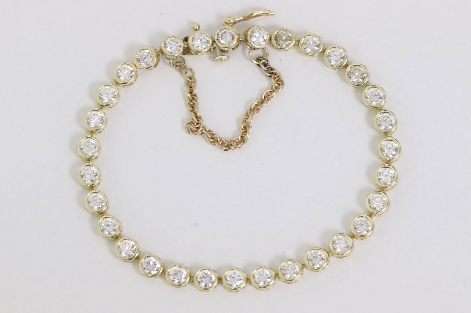 14K Y/G bracelet set with clear stones (1 of 9)