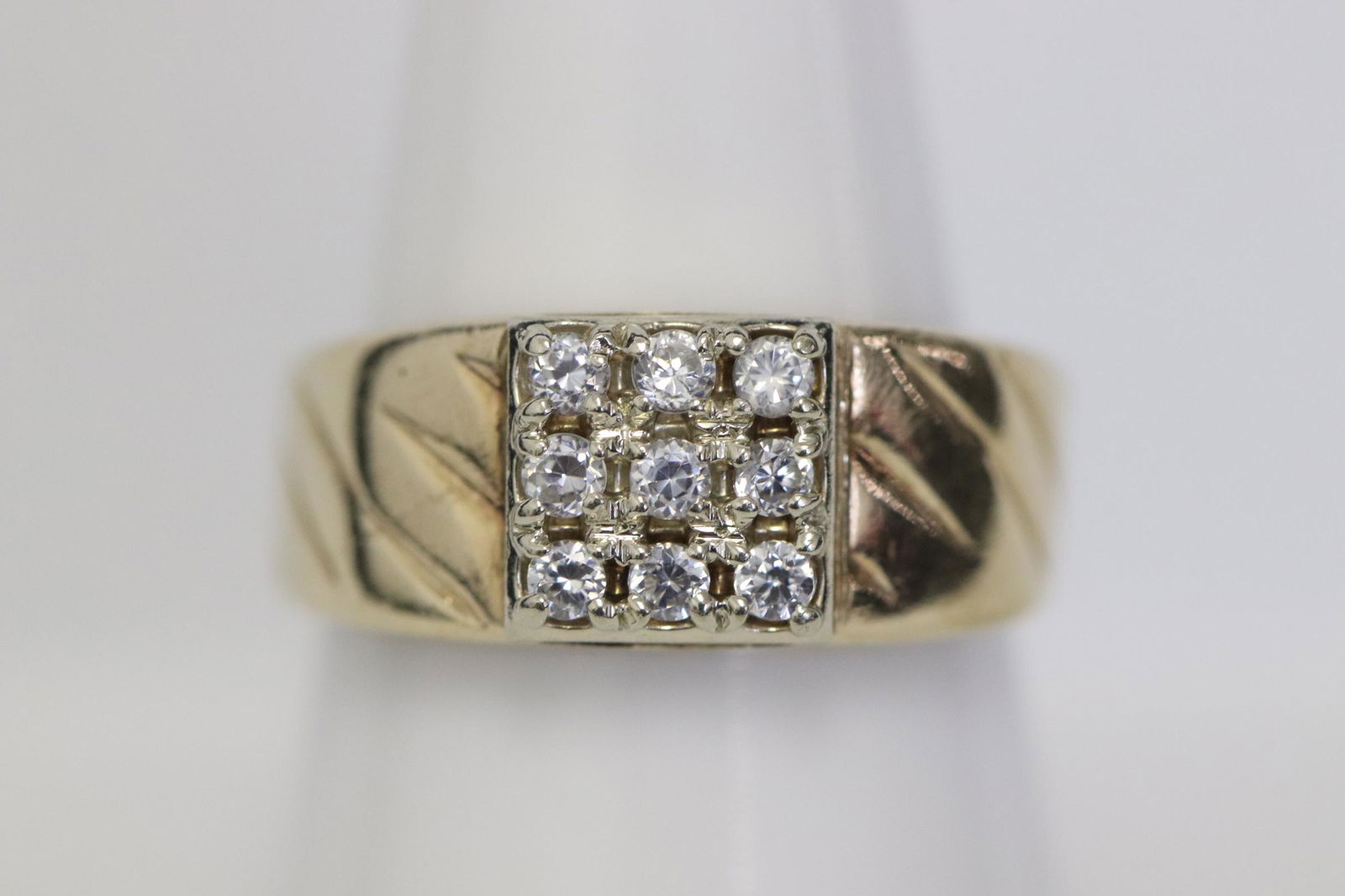 14K Y/G ring set with clear stones (1 of 8)