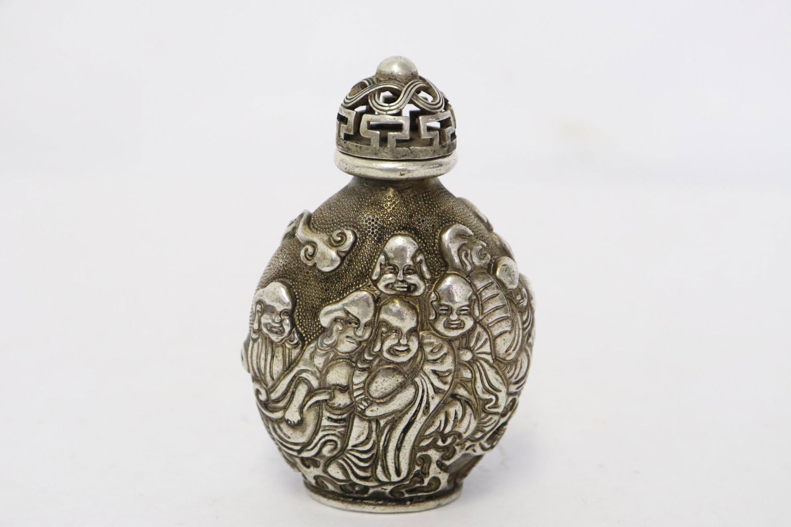A white bronze snuff bottle (1 of 9)