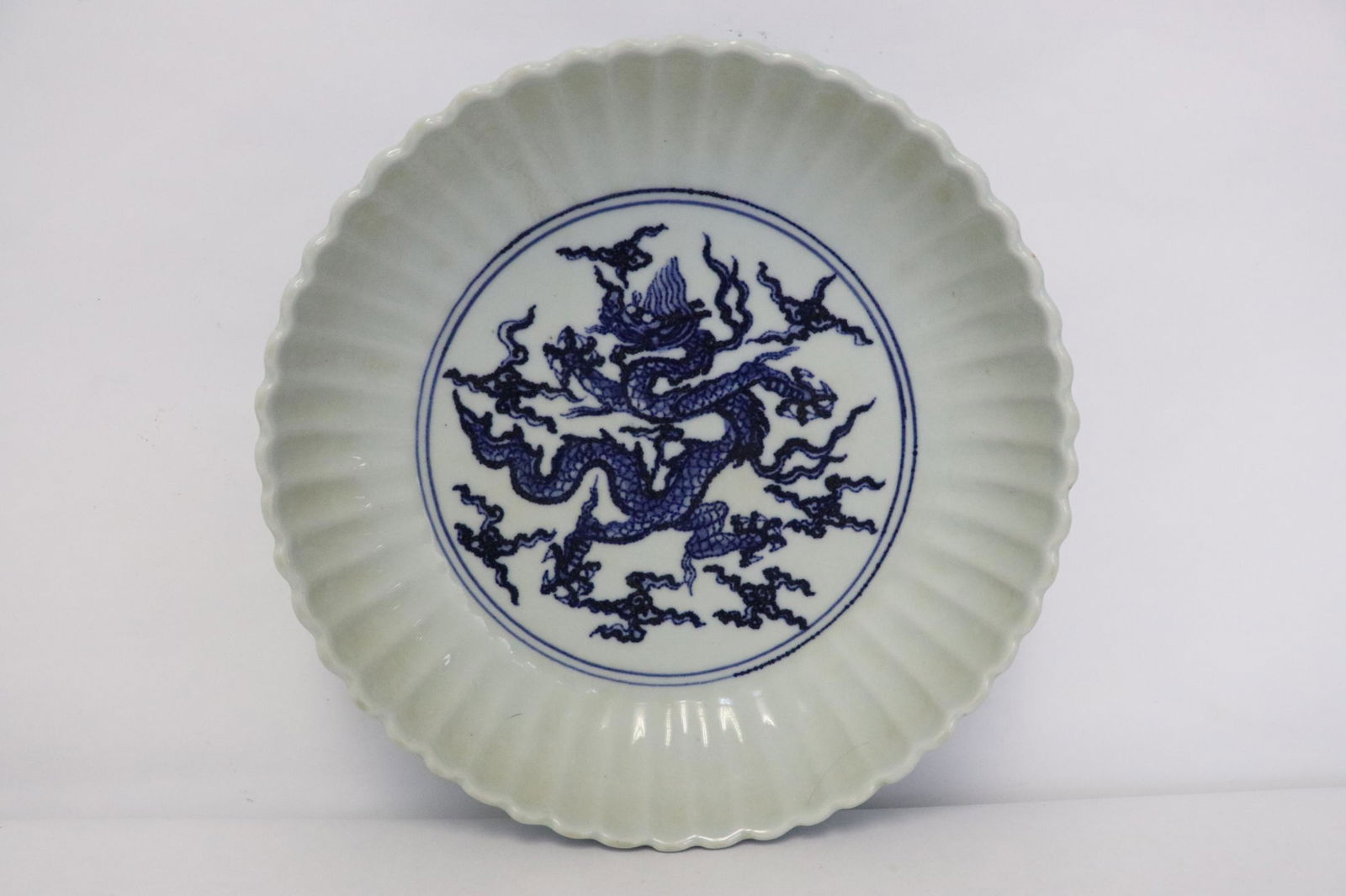 A light green porcelain plate with foliate edge (1 of 9)