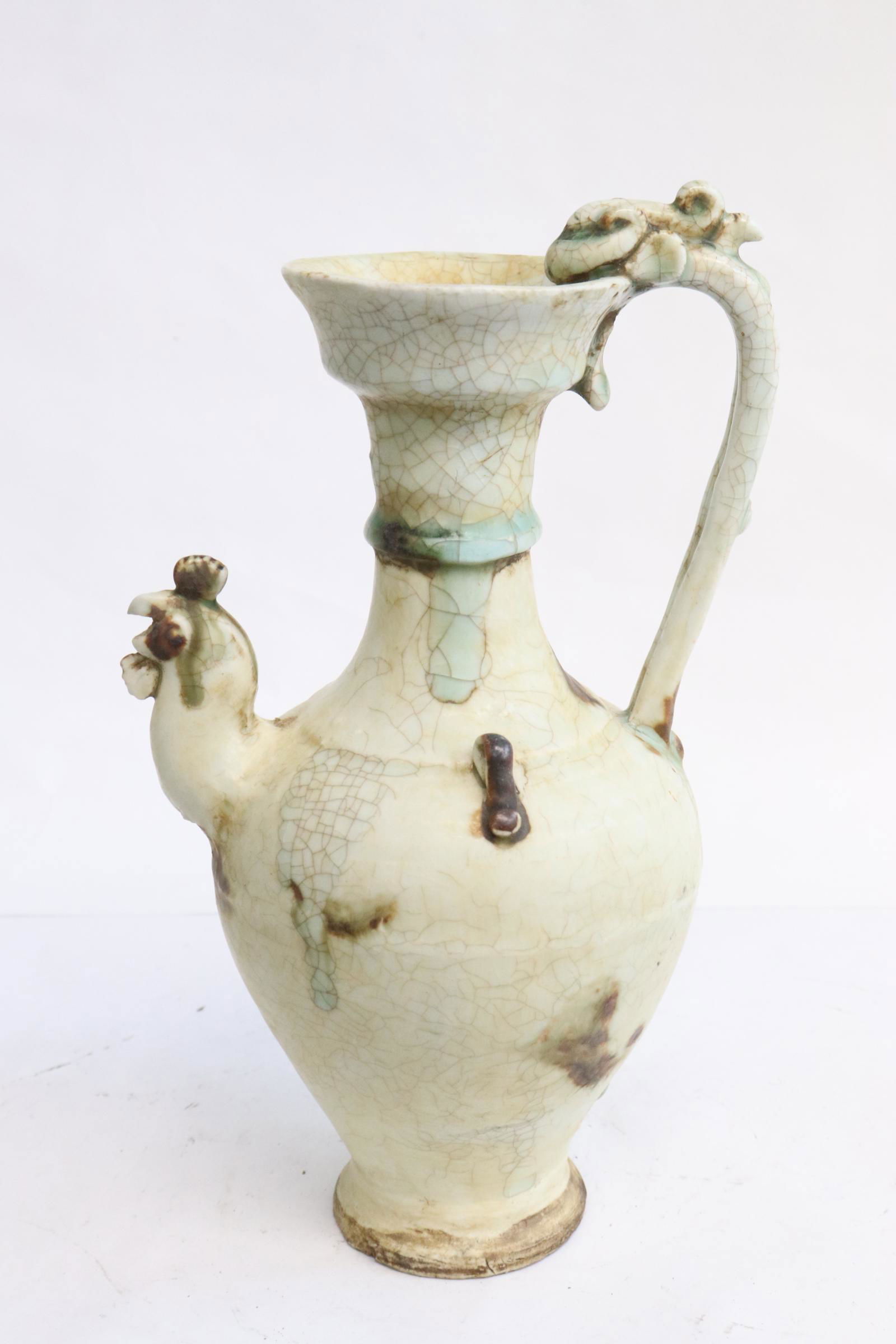 A sancai earthenware wine server: A sancai earthenware wine server, 10.2"x6"x4.6"